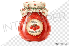 Savory red tomato jam in a cute ribbon jar PNG Clipart Product Image 1