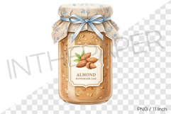 Nutty almond butter jam in a cute ribbon jar PNG Clipart Product Image 1
