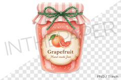 Tangy pink grapefruit jam in a cute ribbon jar PNG Clipart Product Image 1