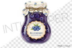 Deep purple blueberry jam in a cute ribbon jar PNG Clipart Product Image 1