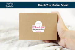 Handmade thank you print and cut sticker SVG