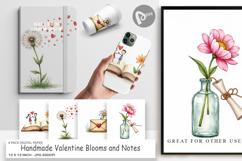 Valentine Blooms &amp; Notes Digital Paper Product Image 1