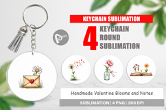 Valentine Blooms &amp; Notes Keychain Product Image 1