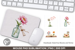 Valentine Blooms &amp; Notes Mouse Pad Product Image 1