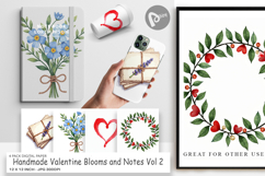 Valentine Blooms &amp; Notes Digital Paper Product Image 1