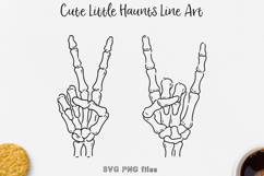 Skeleton Hand Gestures SVG, Peace Sign and Rock Horns Product Image 1
