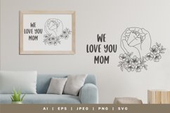 Mom Holding Baby's Little Feet with Blooming Flowers Design Product Image 1