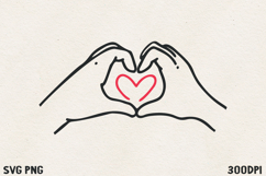 Hands Forming Heart SVG PNG | Minimal Love Gesture Valentine Product Image 1