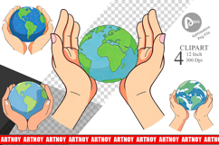 Hands Holding Earth Clipart Product Image 1