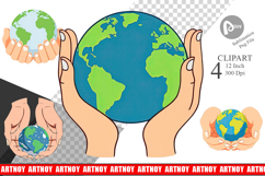 Hands Holding Earth Clipart Product Image 1