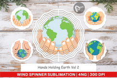 Wind Spinner Hands Holding Earth Product Image 1