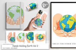 Digital Paper Hands Holding Earth Product Image 1