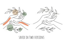 Hands decorated with foliage clipart. Concept support svg Product Image 8