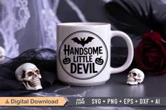 Handsome Little Devil SVG File | Halloween Round Sign SVG Product Image 5