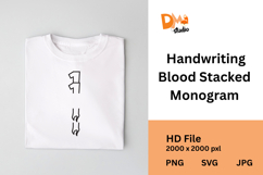 Handwriting Blood Stacked Monogram Product Image 1