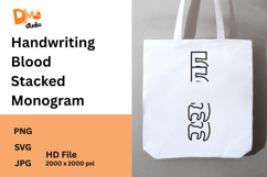 Handwriting Blood Stacked Monogram Product Image 1
