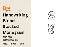 Handwriting Blood Stacked Monogram Product Image 1
