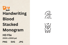 Handwriting Blood Stacked Monogram Product Image 1