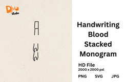 Handwriting Blood Stacked Monogram Product Image 1