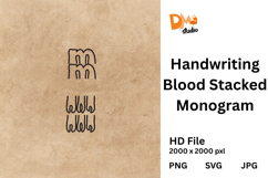Handwriting Blood Stacked Monogram Product Image 1