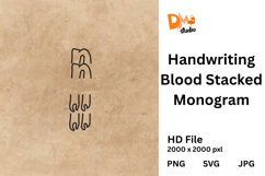Handwriting Blood Stacked Monogram Product Image 1