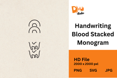 Handwriting Blood Stacked Monogram Product Image 1