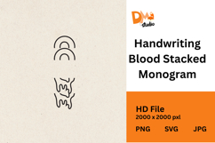 Handwriting Blood Stacked Monogram Product Image 1
