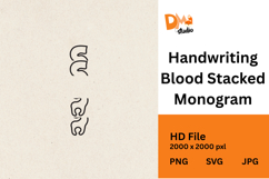 Handwriting Blood Stacked Monogram Product Image 1