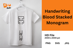 Handwriting Blood Stacked Monogram Product Image 1
