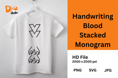 Handwriting Blood Stacked Monogram Product Image 1