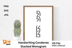 Handwriting Condense Stacked Monogram Product Image 1