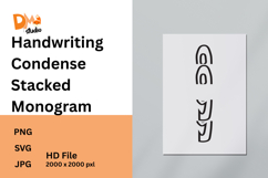 Handwriting Condense Stacked Monogram Product Image 1