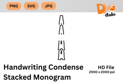 Handwriting Condense Stacked Monogram Product Image 1