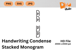 Handwriting Condense Stacked Monogram Product Image 1