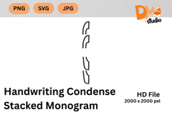 Handwriting Condense Stacked Monogram Product Image 1