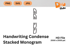 Handwriting Condense Stacked Monogram Product Image 1