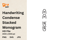Handwriting Condense Stacked Monogram Product Image 1