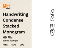 Handwriting Condense Stacked Monogram Product Image 1