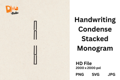 Handwriting Condense Stacked Monogram Product Image 1