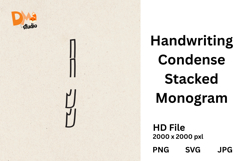 Handwriting Condense Stacked Monogram Product Image 1