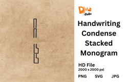 Handwriting Condense Stacked Monogram Product Image 1