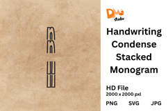 Handwriting Condense Stacked Monogram Product Image 1