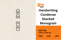 Handwriting Condense Stacked Monogram Product Image 1