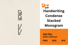 Handwriting Condense Stacked Monogram Product Image 1