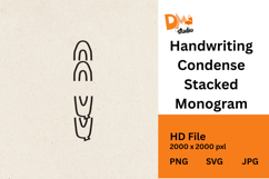 Handwriting Condense Stacked Monogram Product Image 1