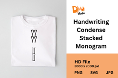 Handwriting Condense Stacked Monogram Product Image 1