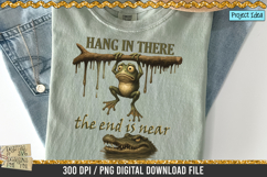 Hang in there Frog and crocodile is a professional design that is available at 300dpi PNG to use for Sublimation, iron-on transfer, DTG Printing and normal printing.