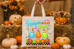 Hangin With My Boos ,Neon Halloween Ghosts PNG Product Image 2