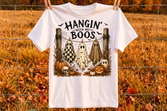 Hangin' With My Boos PNG, Halloween Checkered Ghost Trio Product Image 2