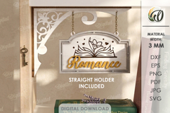 Hanging Bookshelf Signs Bundle Lasercut. Bookshelf Decor SVG Product Image 2